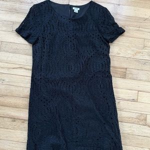 J. Crew lace black shift dress size 4